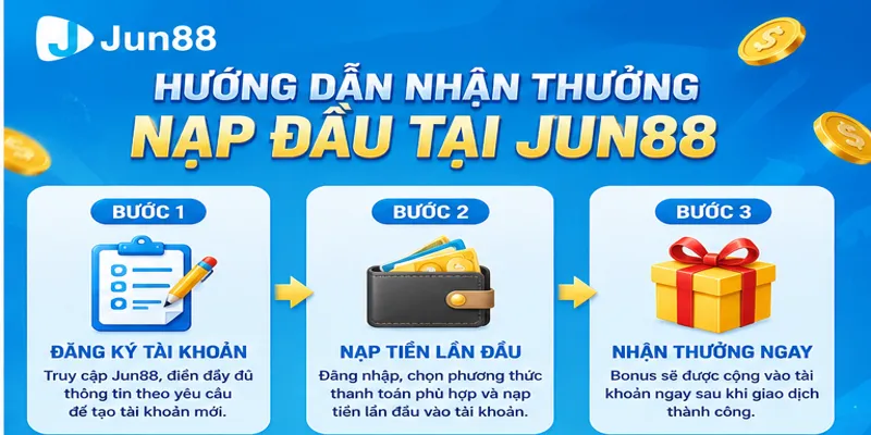 Nạp đầu thưởng lên tới 8,888,000 VND cực hot tại Jun88